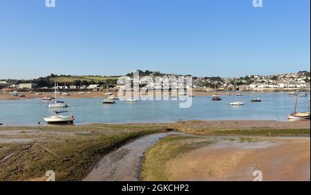 River Torridge estuary from Instow in North Devon looking towards Appledore Town Stock Photo