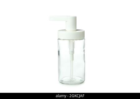 Empty dispenser bottle isolated on white background Stock Photo