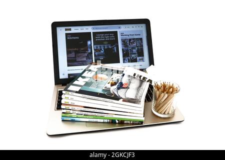 IKEA digital and printed Catalogs. IKEA is the world's largest furniture retailer and sells ready to assemble furniture Stock Photo