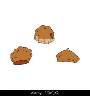 Doodle hat beret design. Winter vector colorful illustration isolated on white background. Stock Vector