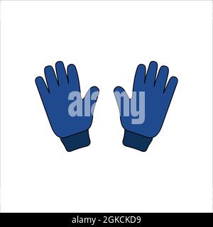 Doodle gloves design. Winter vector colorful illustration isolated on white background. Stock Vector