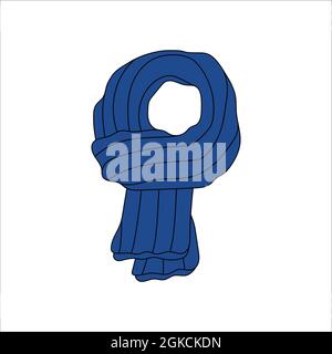 Doodle scarf design. Winter vector colorful illustration isolated on white background. Stock Vector