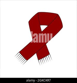 Doodle scarf design. Winter vector colorful illustration isolated on white background. Stock Vector