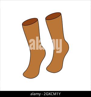 Doodle socks set design. Winter vector colorful illustration isolated on white background. Stock Vector