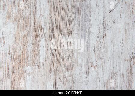 one-piece wooden board with poorly painted grains in scratched white. Vector wood texture Stock Photo