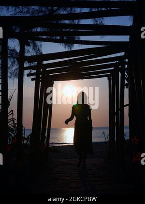 Yoga Guy Silhouette, Working on Poses at Sunset Stock Photo - Image of  meditating, landscape: 94585542