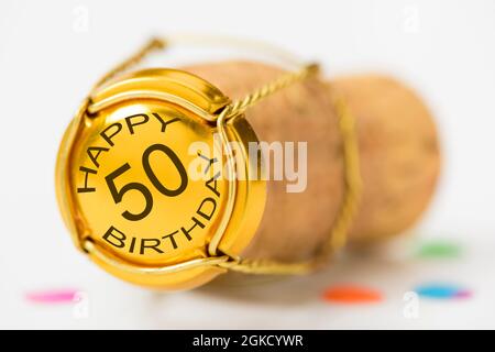 happy congratulations  to the 50th birthday Stock Photo