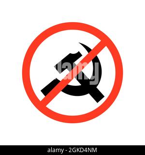 Sign stop communism danger sign. Stock Vector