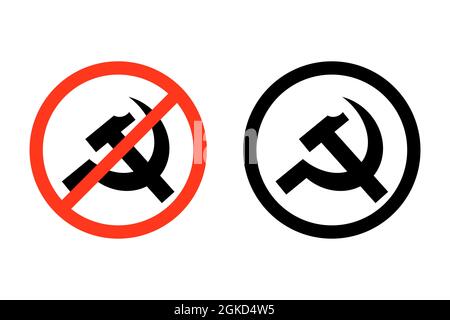 hammer and sickle. Vector illustration isolated on white background. Stock Vector