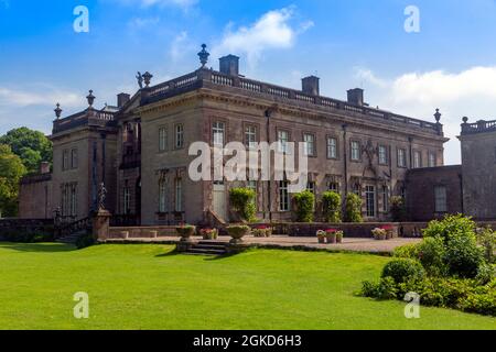 Stourhead House was one of the first country houses to be built in the Palladian architectural style, Wiltshire, England, UK Stock Photo