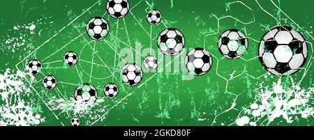 Soccer or Football illustration ,background, concept or banner, grungy style vector mockup Stock Vector