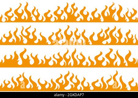Fire flame frame borders Stock Vector
