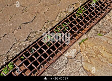 Drain water on floor in public park, Minas Gerais, Brazil Stock Photo