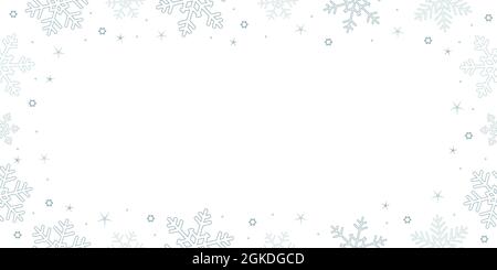 blue and grey christmas snowflake border background Stock Vector Image ...