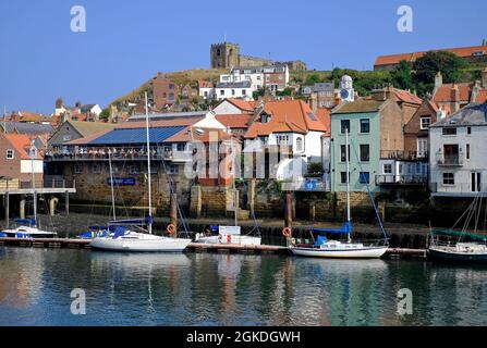 whitby harbour, north yorkshire, england Stock Photo