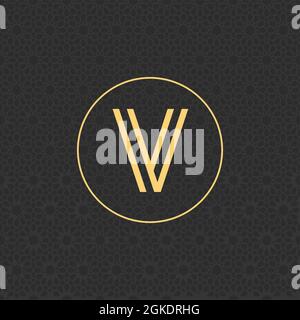 V flat business company logo design. Stock Vector