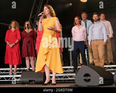 The UK NHS choir (Lewisham and Greenwich) performing at the Cambridge Club Festival 2021 at Childerley Orchard on September 10, 2021, Cambridge, Engla Stock Photo