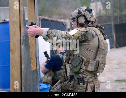 A competitor in the United States Army Special Operations Command Stock Photo