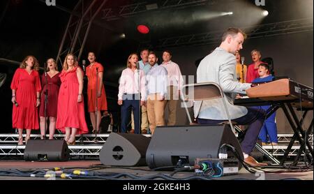 The UK NHS choir (Lewisham and Greenwich) performing at the Cambridge Club Festival 2021 at Childerley Orchard on September 10, 2021, Cambridge, Engla Stock Photo