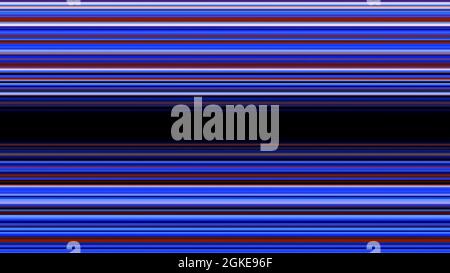 Blue and red gradient horizontal stripes creating hypnotic tunnel, seamless loop. Animation. Glowing parallel laser beams with a wider black stripe in Stock Photo