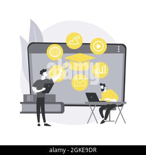 Digital classroom abstract concept vector illustration. Stock Vector