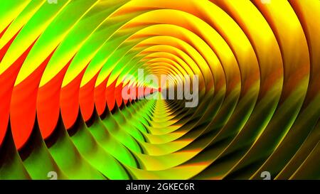 Abstract radial swirling vortex motion background. Motion. Gradient colorful hypnotic light beams glowing into all the sides, rotating and creating to Stock Photo