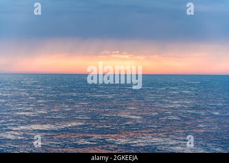 Sunset over the sea, Dodecanese, Greece Stock Photo