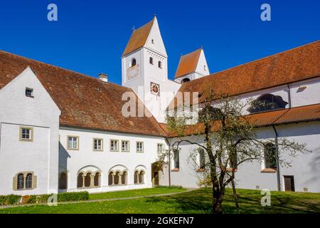Parish Church of St. John Baptist, Monastery, Steingaden, Pfaffenwinkel, Upper Bavaria, Bavaria, Germany Stock Photo
