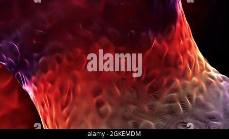 Abstract rotating liquid vortex of red and purple colors, seamless loop. Motion. Swirling spinning tornado with ripples Stock Photo