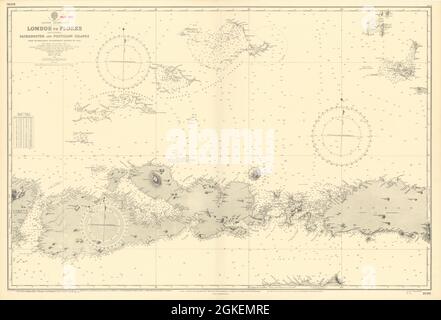 Sumbawa Komodo Flores Paternoster Indonesia. ADMIRALTY sea chart 1892 (1955) map Stock Photo