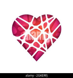 Abstract vector polygonal heart. Abstract Modern Geometrical Design Template. Stock Vector