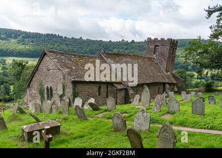 The Church of St Martin, Cwmyoy, Monmouthshire, Stock Photo