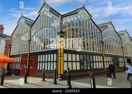 The glazed Victorian Market Hall, Stockport, England, UK Stock Photo