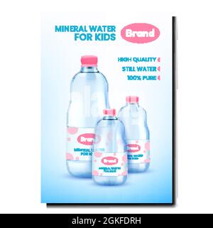 Mineral Water Creative Promotional Poster Vector Stock Vector