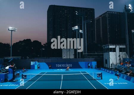 RSTE-TOKIO (KOTO-KU), JAPAN - AUGUST 28:  Uebersicht vom Auftaktmatch der ersten Runde von KRUEGER, Katharina (GER) vom Zehlendorfer Wespen (Berlin), Stock Photo