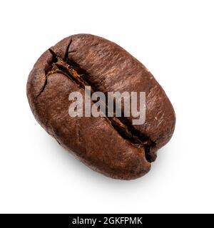 Coffee bean detail isolated on white background Stock Photo