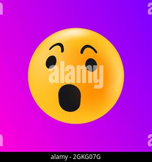 Shocked Emotion Icon. Astonished Face Reaction in Social Media Texting. Isolated Element. Vector illustration Stock Vector