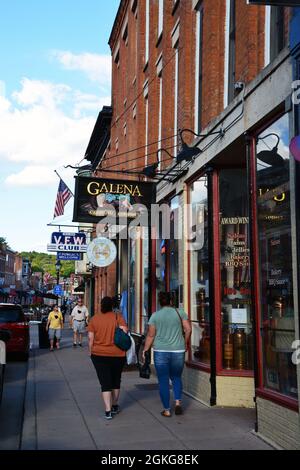 Historic downtown shopping district of Galena, Illinois. Stock Photo