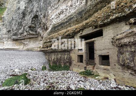 abandoned bunker building on the french coast Stock Photo