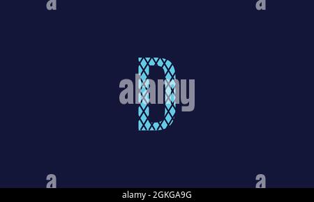 letter d logo with lines effect for illustration use Stock Vector