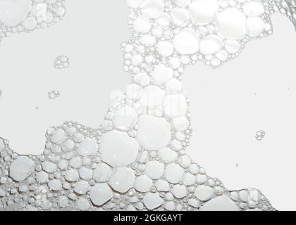 Soap foam background, bubbles texture close up. Stock Photo