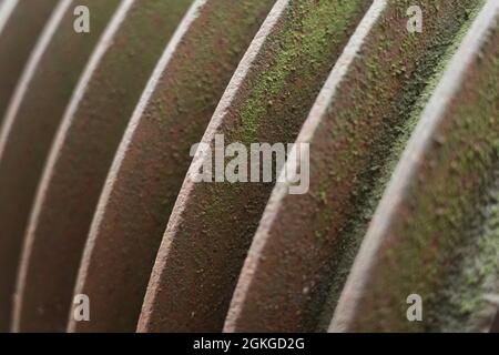 detail of a rusty belt pulley Stock Photo