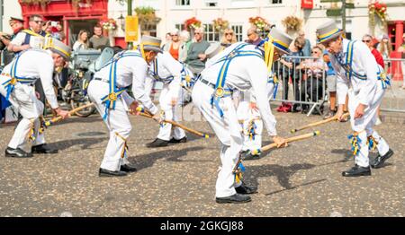 Traditional Morris dancers putting on a demonstration at the annual Heritage weekend Stock Photo