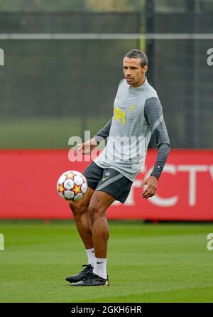 Kirkby, Knowsley, Merseyside, England, 14th September 2021: The Academy, KirkbyKnowsley, Merseyside, England: Liverpool FC training ahead of Champions League game versus AC Milan on 15th September: Joel Matip during this afternoon's open training session Stock Photo