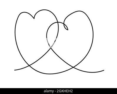 Tangled grungy round scribble hand drawn with thin line, divider shape.  Isolated on white background. Vector illustration Stock Vector