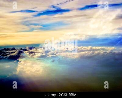 The view from an airplane window Stock Photo