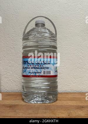 A gallon bottle of Crystal Geyser spring water Stock Photo