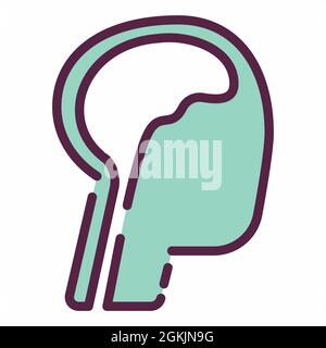 Icon Vector of Brain 2 - Line Cut Style - Simple illustration, Editable stroke, Design template vector, Good for prints, posters, advertisements, anno Stock Vector