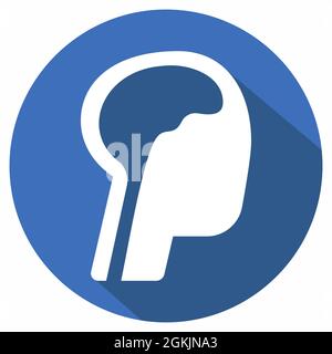 Icon Vector of Brain 2 - Long Shadow Style - Simple illustration, Editable stroke, Design template vector, Good for prints, posters, advertisements, a Stock Vector