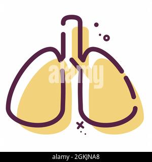 Icon Vector of Lungs - MBE Style - Simple illustration, Editable stroke, Design template vector, Good for prints, posters, advertisements, announcemen Stock Vector
